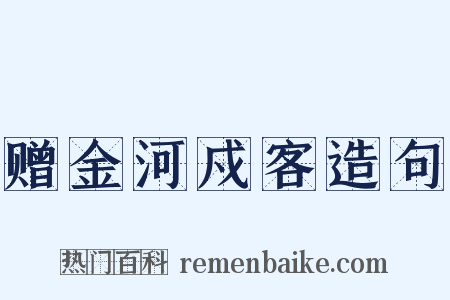 赠金河戍客造句是什么意思的图片